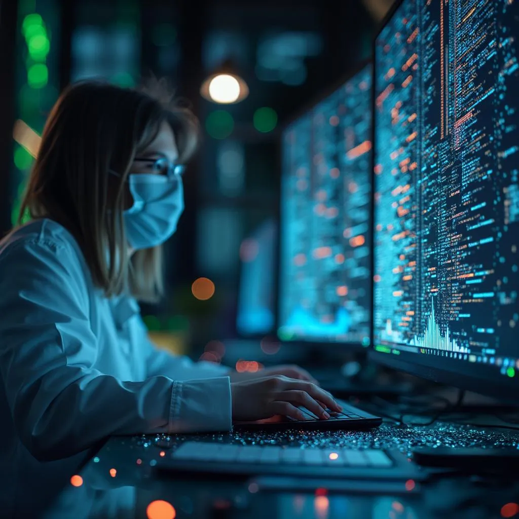 Data scientist analysant des données IA