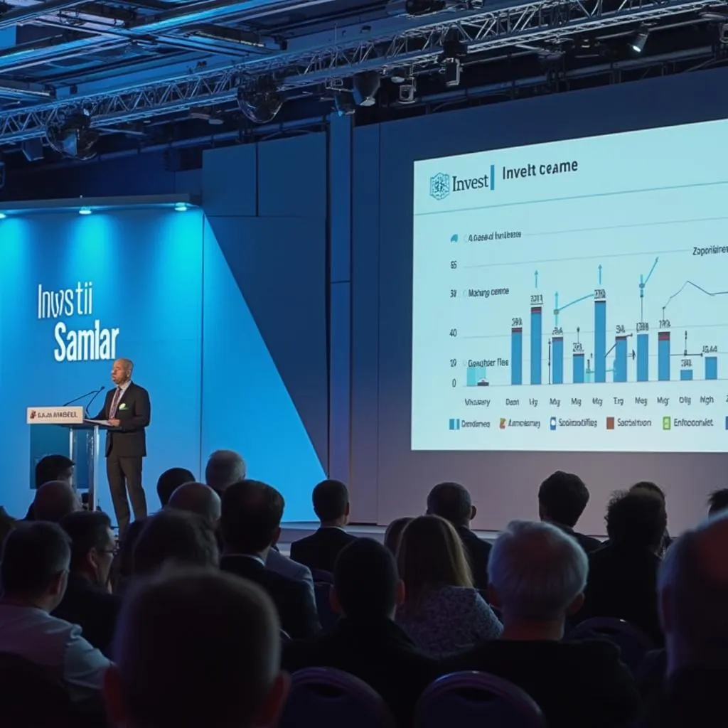 Présentation lors d'une conférence fintech